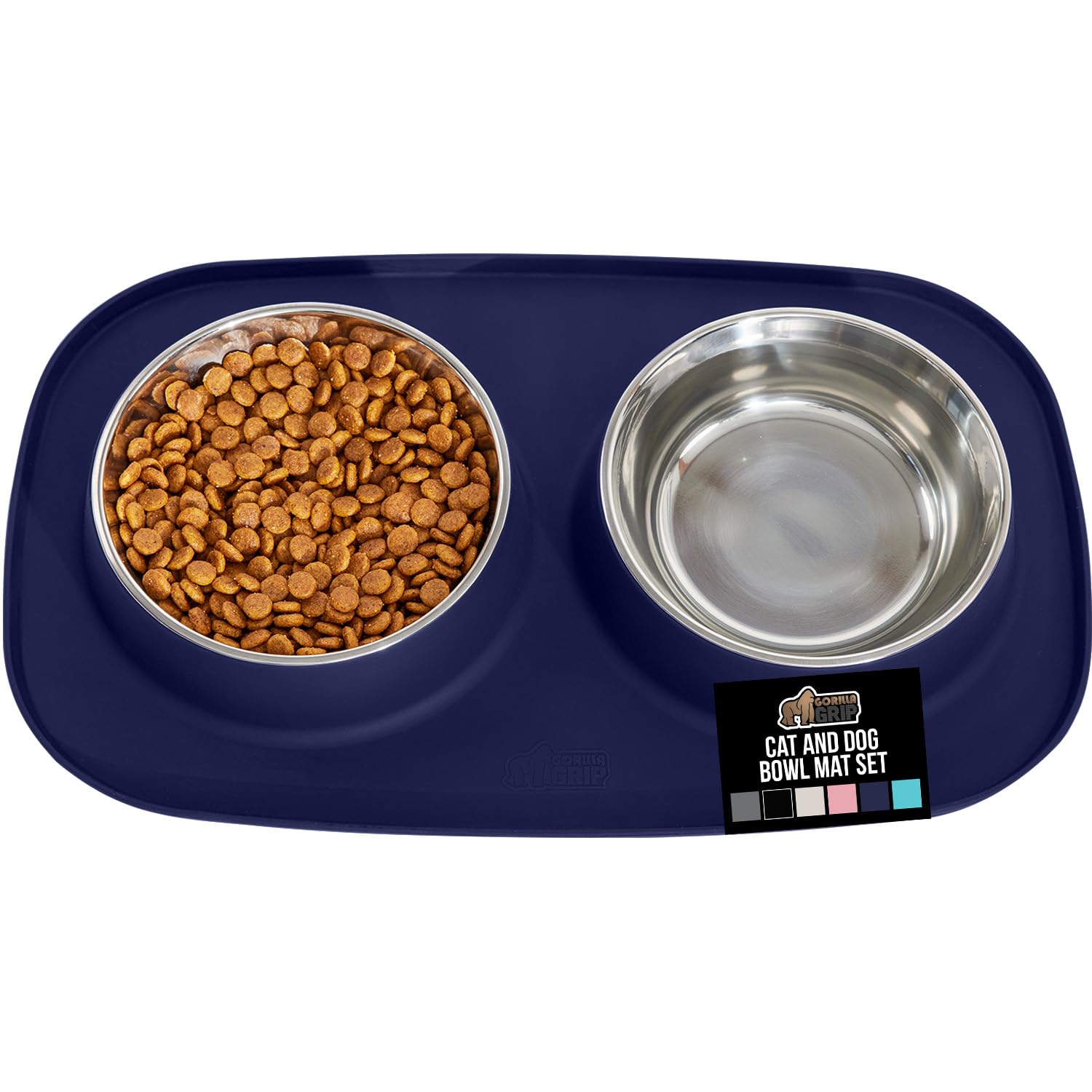 GORILLA GRIP gamelle navy vue avant, stable et élégante pour repas propres
