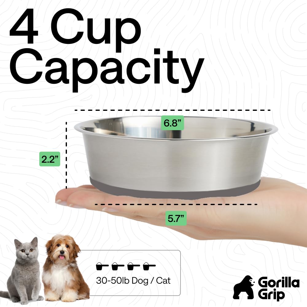 GORILLA GRIP gamelle en usage chien boit réduisant bruit et éclaboussures bénéfice pratique