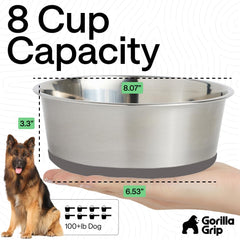 GORILLA GRIP gamelle en usage par grand chien, capacité généreuse