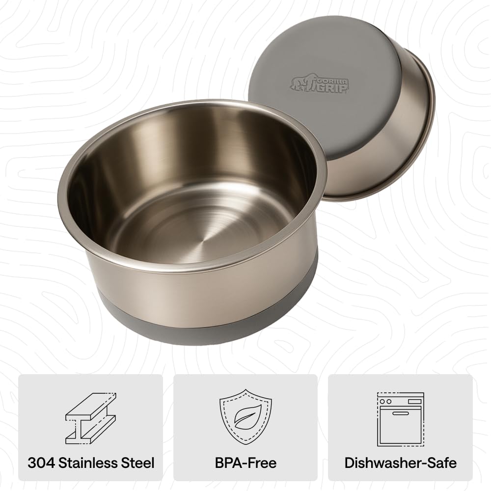 GORILLA GRIP gamelle utilisée par un chien moyen pour un repas stable