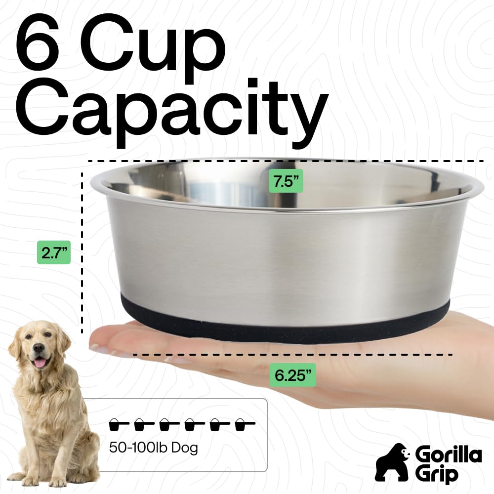GORILLA GRIP lot de deux gamelles prêtes pour eau et nourriture