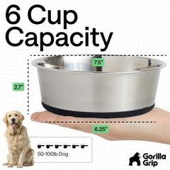 GORILLA GRIP lot de deux gamelles prêtes pour eau et nourriture