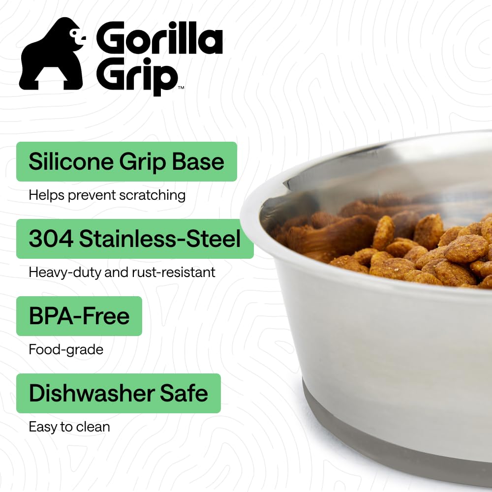 GORILLA GRIP gros plan acier inox 304 présentant surface non poreuse bénéfice durabilité