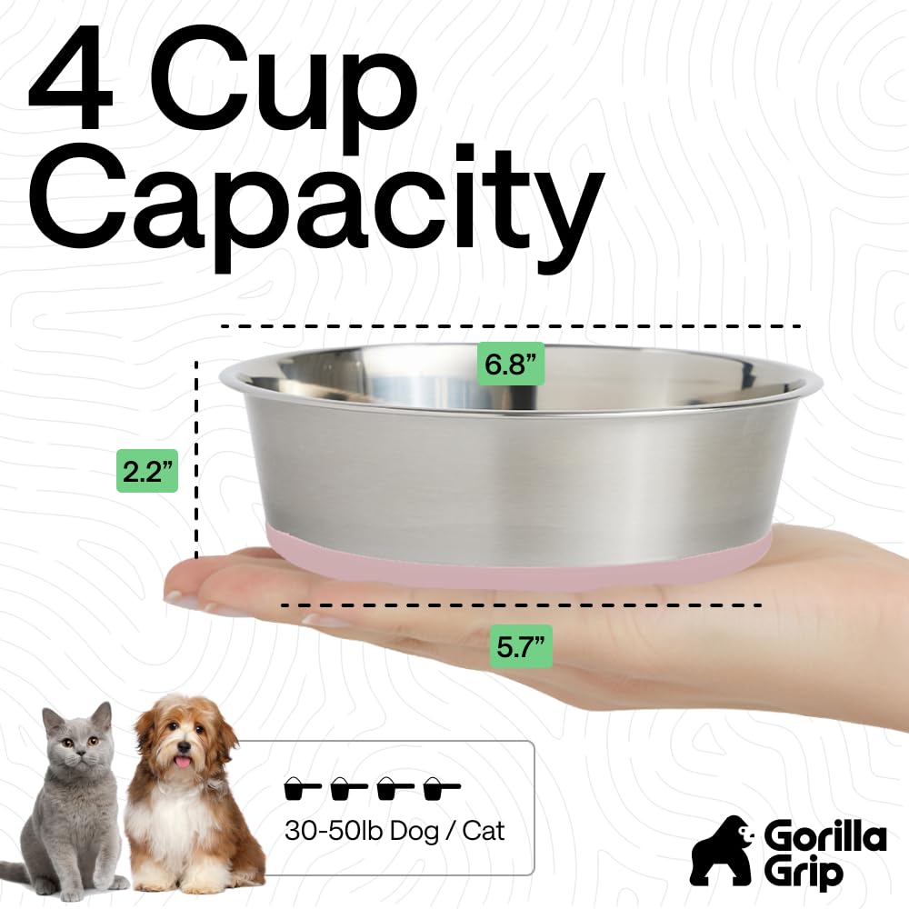 GORILLA GRIP lot de deux gamelles prêt à servir eau et nourriture