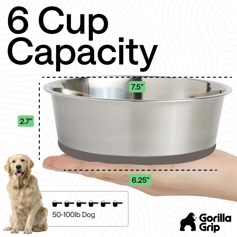 GORILLA GRIP lot de deux gamelles utilisées pour eau et nourriture simultanément