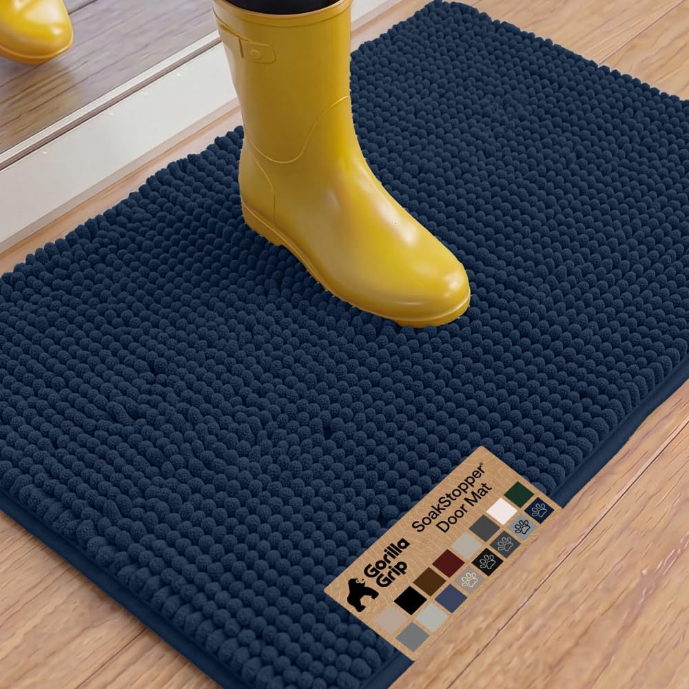 GORILLA GRIP paillasson face avant navy protège l'entrée efficacement