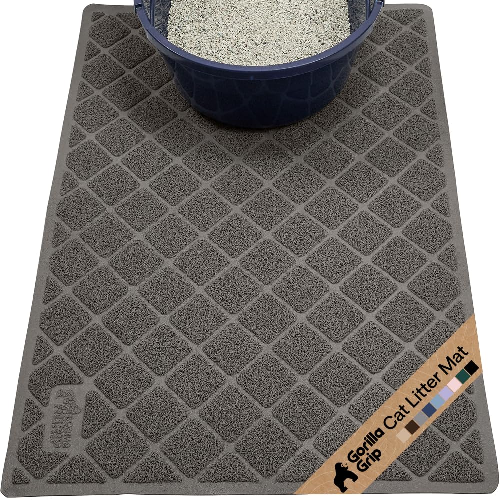 GORILLA GRIP vue avant du tapis attrape-litière, protège le sol efficacement