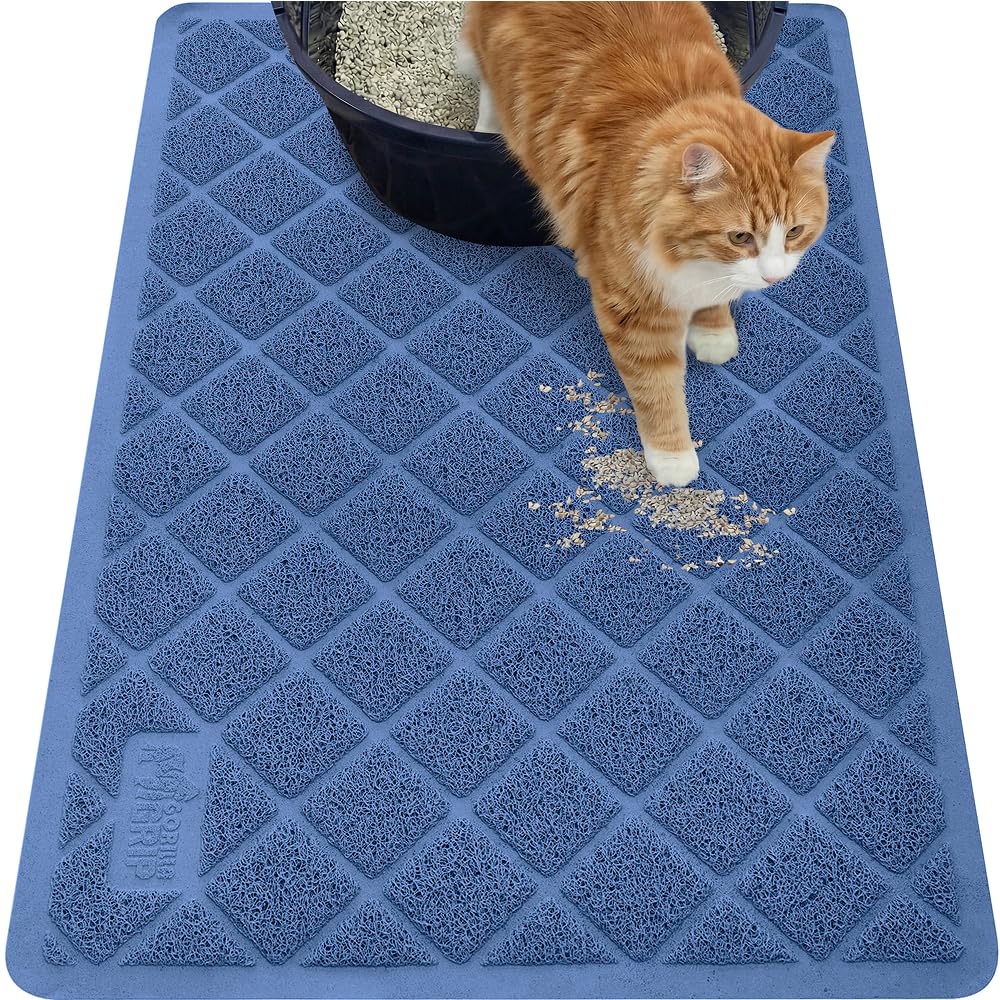 GORILLA GRIP face avant du tapis navy, capture efficace de la litière