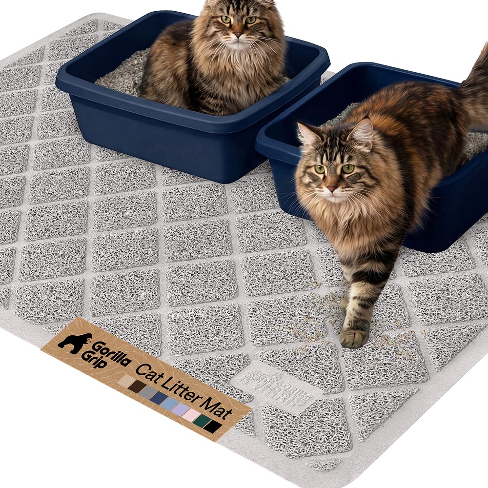 GORILLA GRIP tapis face avant montrant zone de capture de litière, réduit les salissures