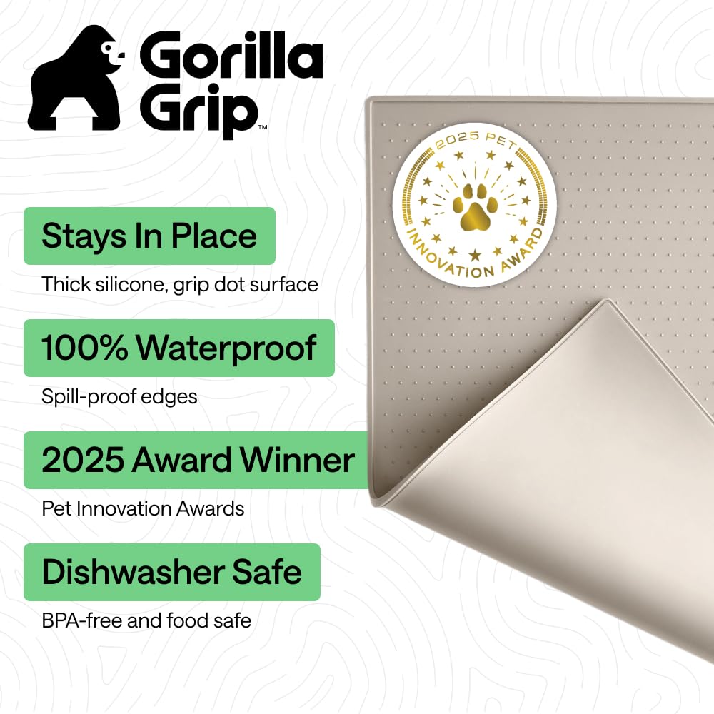 GORILLA GRIP gros plan bord surélevé retient liquides et débris