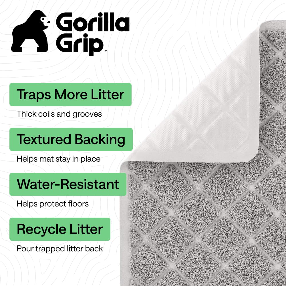 GORILLA GRIP gros plan sur coils en maille qui attrapent la litière efficacement