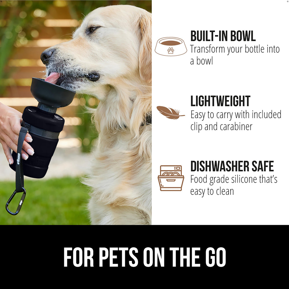 GORILLA GRIP chien boit du bol intégré pendant une promenade