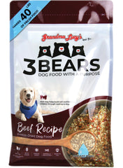 grandma lucy's sac 3 Bears Beef face montrant design et taille du paquet utile