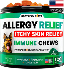 Grateful Pawz emballage avant montrant formule anti‑démangeaisons et garanties naturelles