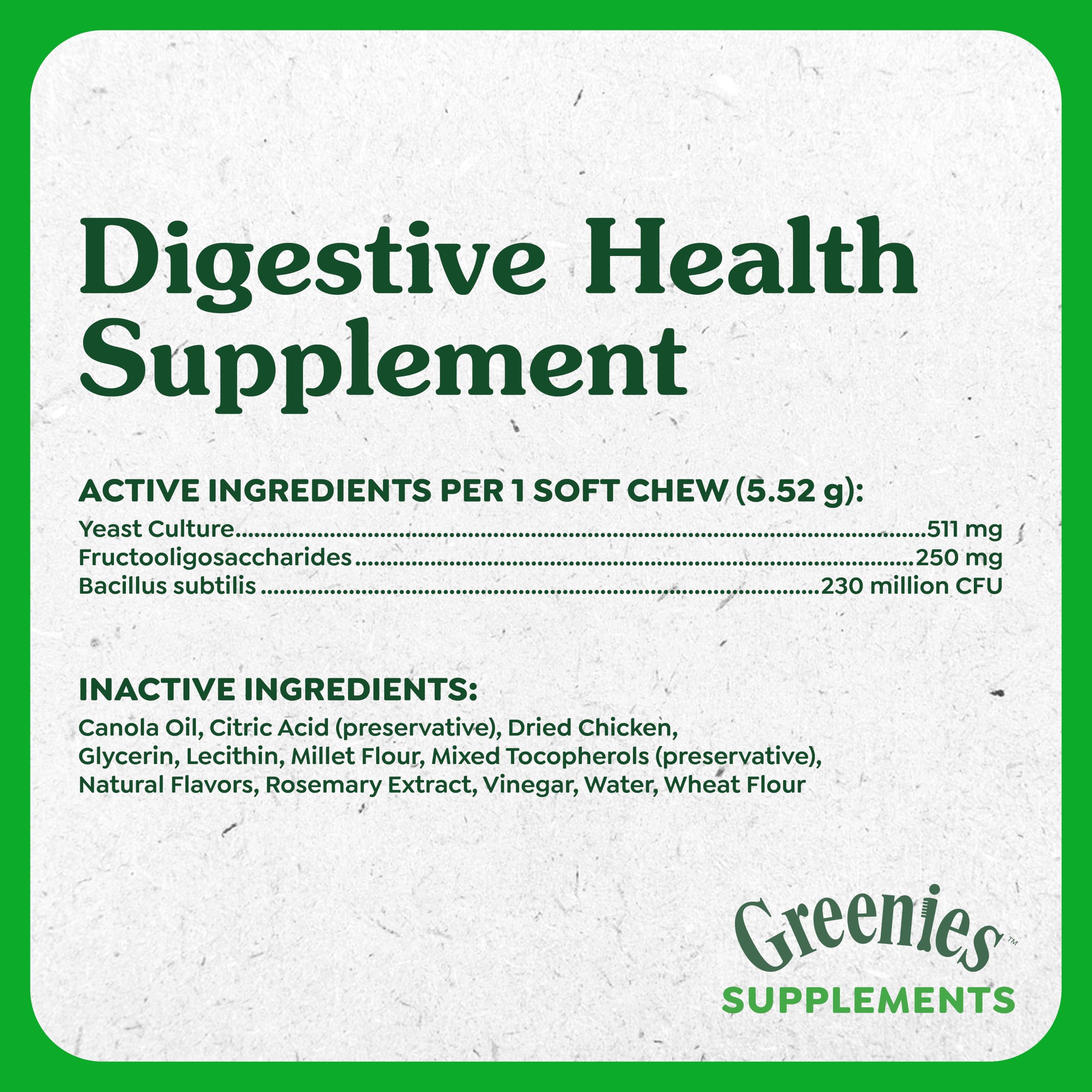 Greenies étiquette nutrition détail ingrédients essentiels pour confiance