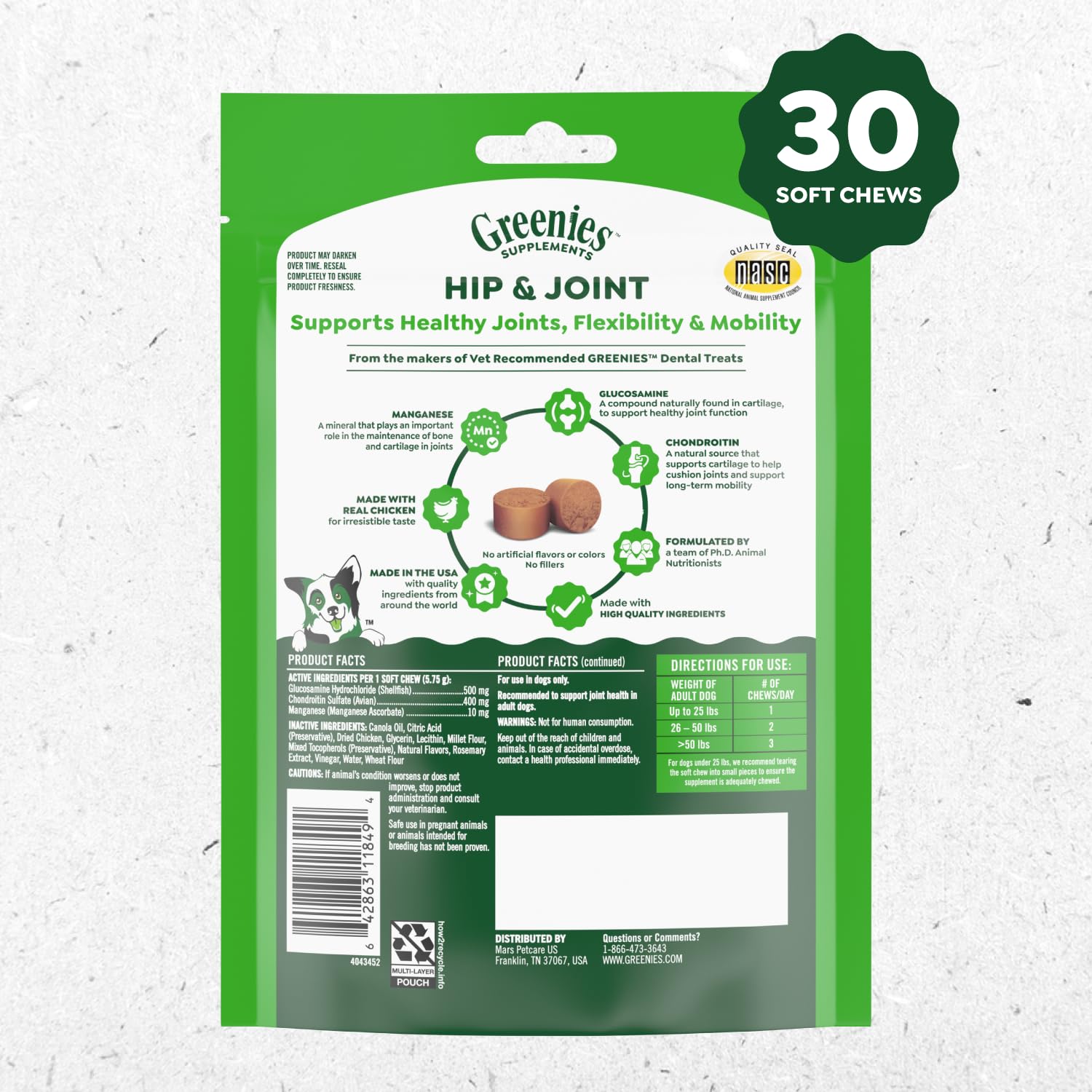 Gros plan texture mastiquable Greenies au poulet pour acceptation facile