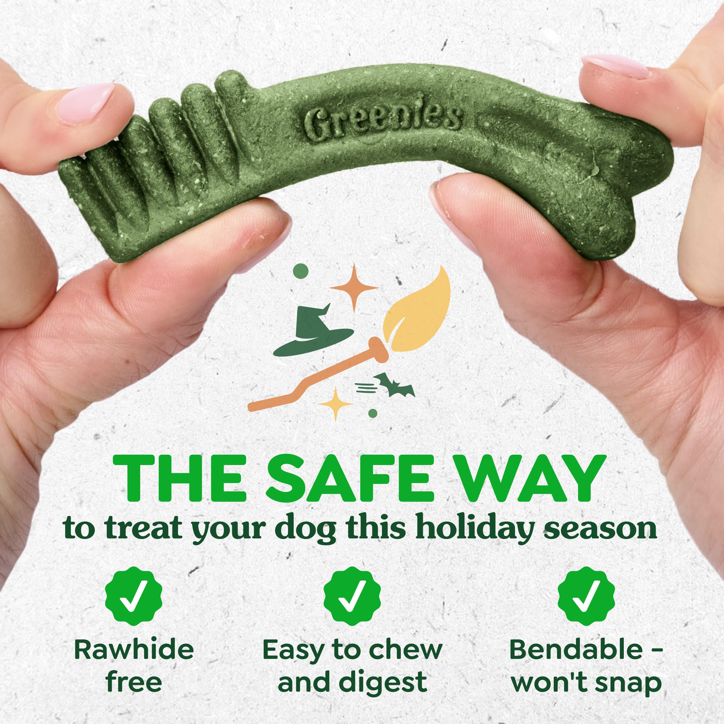 Zoom sur bords de la friandise Greenies nettoyant jusqu’au rebord gingival