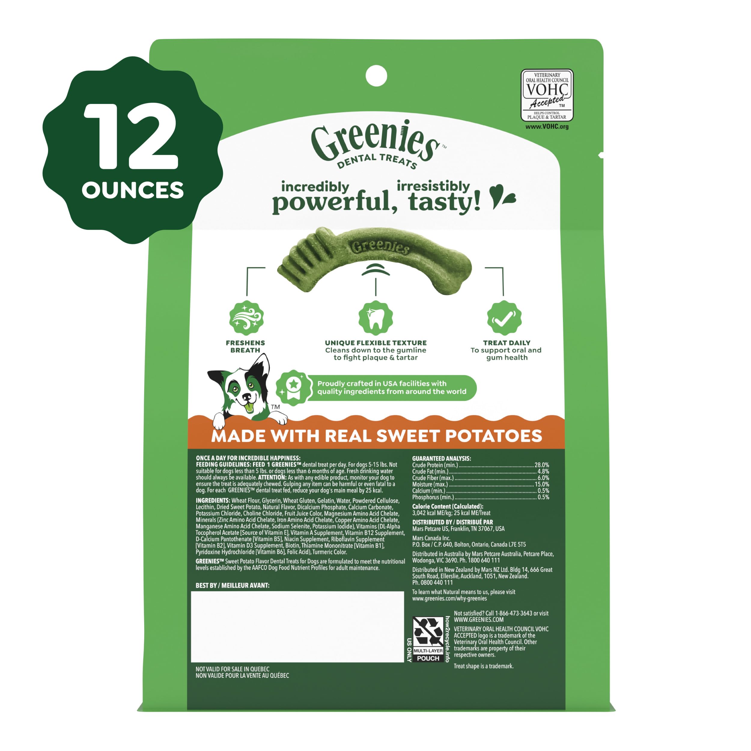 Greenies Teenie friandise dans un bol prête à être donnée