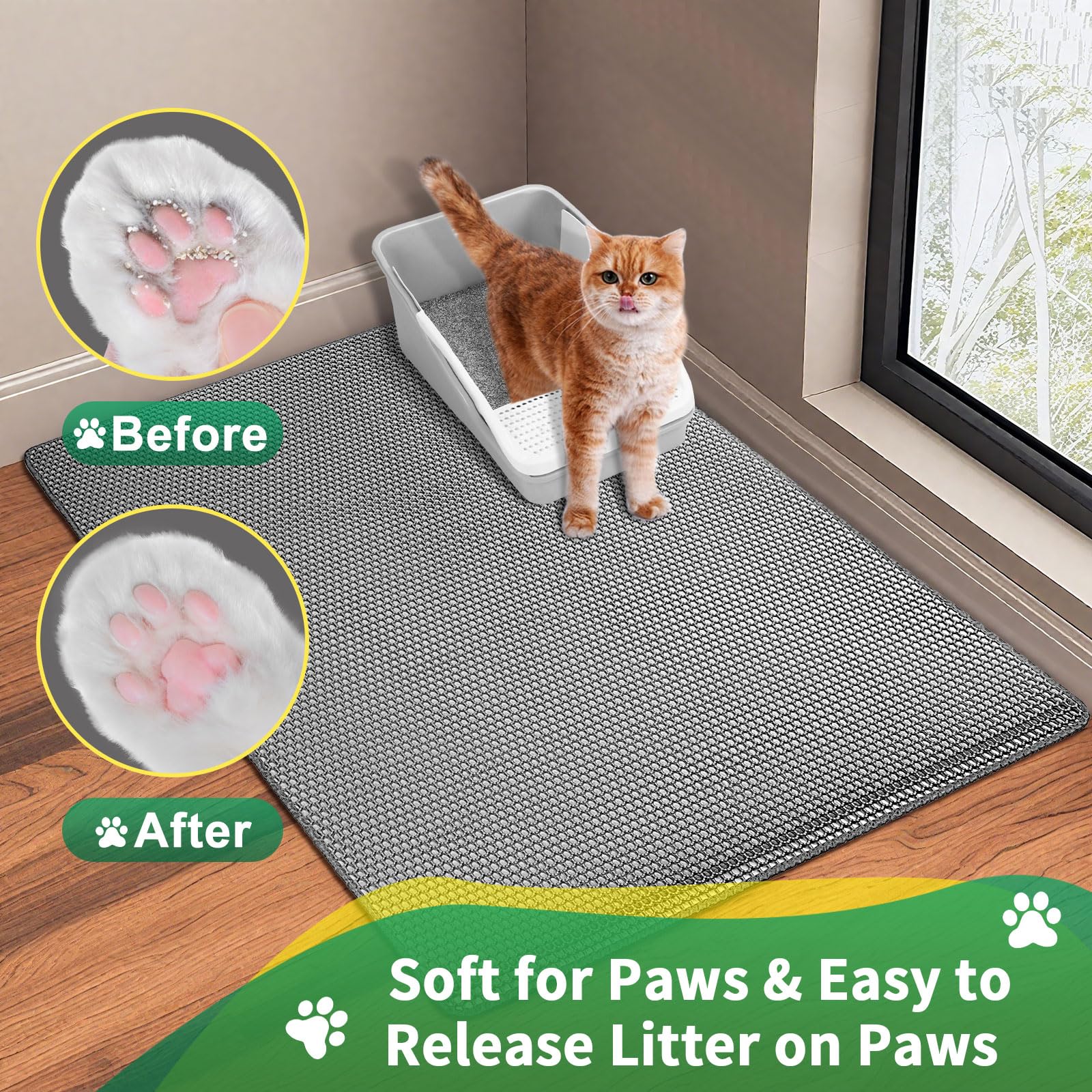 GRELY tapis en salle de bain protège carrelage et absorbe grains