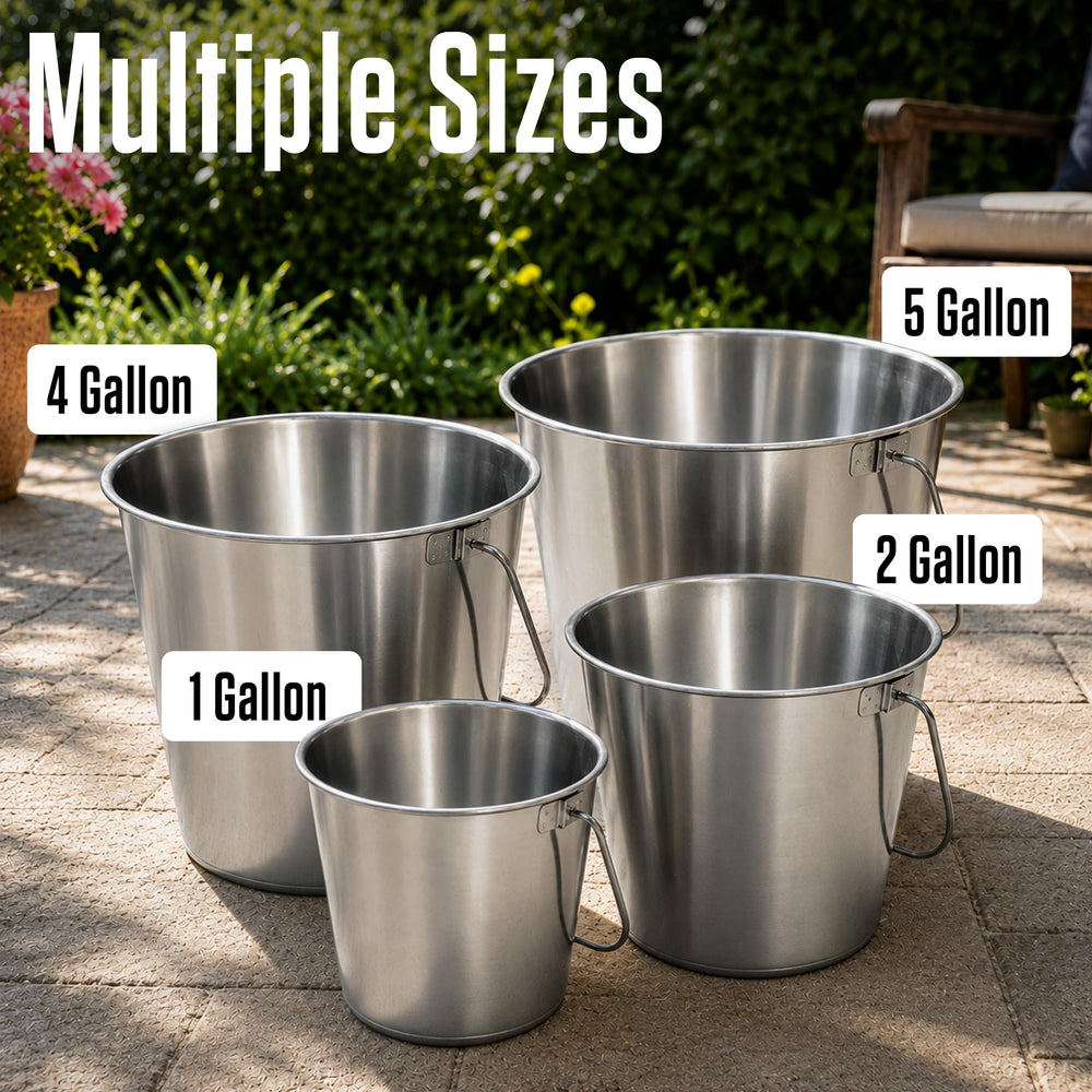 GRIP seau à côté d'une règle montrant capacité d'un gallon et gain de place