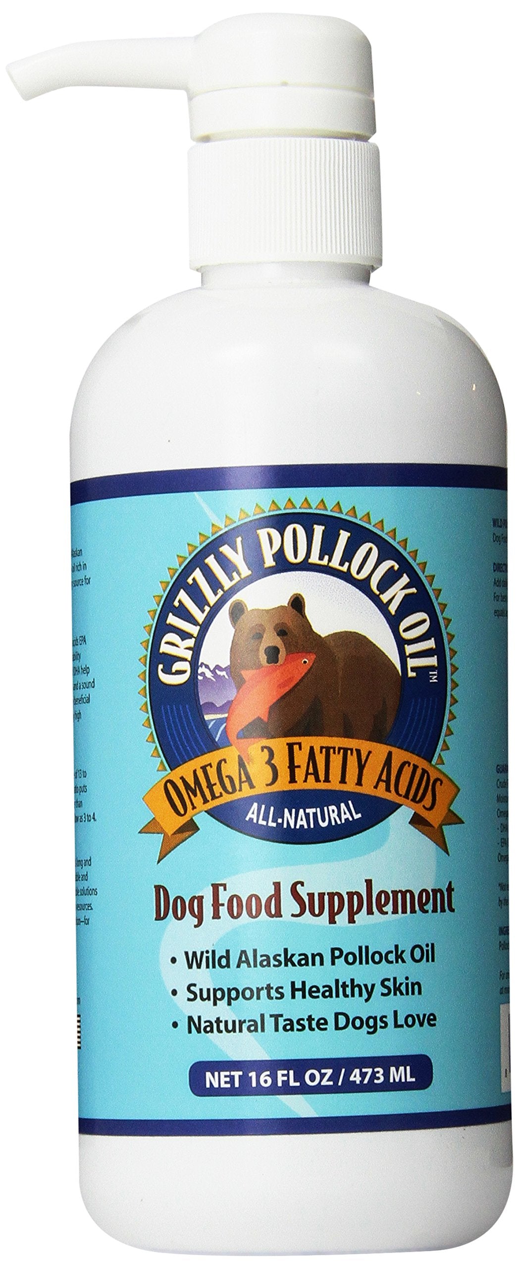 GRIZZLY PET PRODUCTS bouteille avant montrant format 16 oz et bénéfice dosage pratique