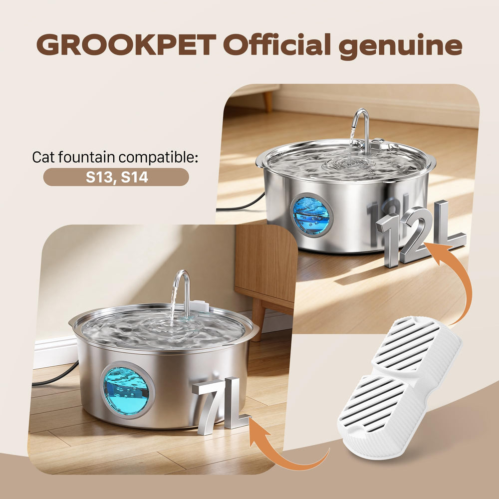 GROOKPET fontaine en usage incitant l'animal à boire plus