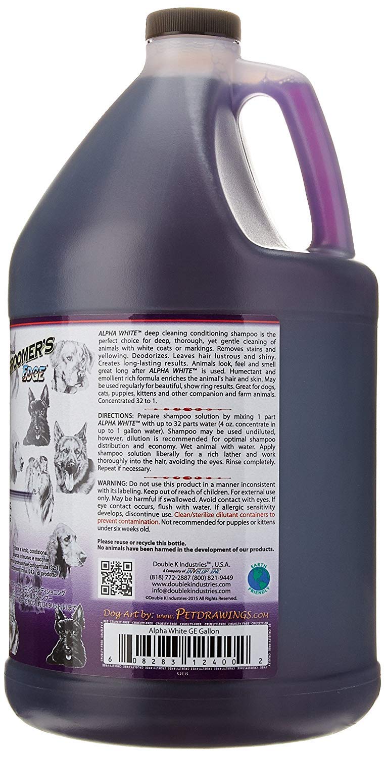 Groomers Edge Alpha White texture du liquide concentré montrant pouvoir nettoyant