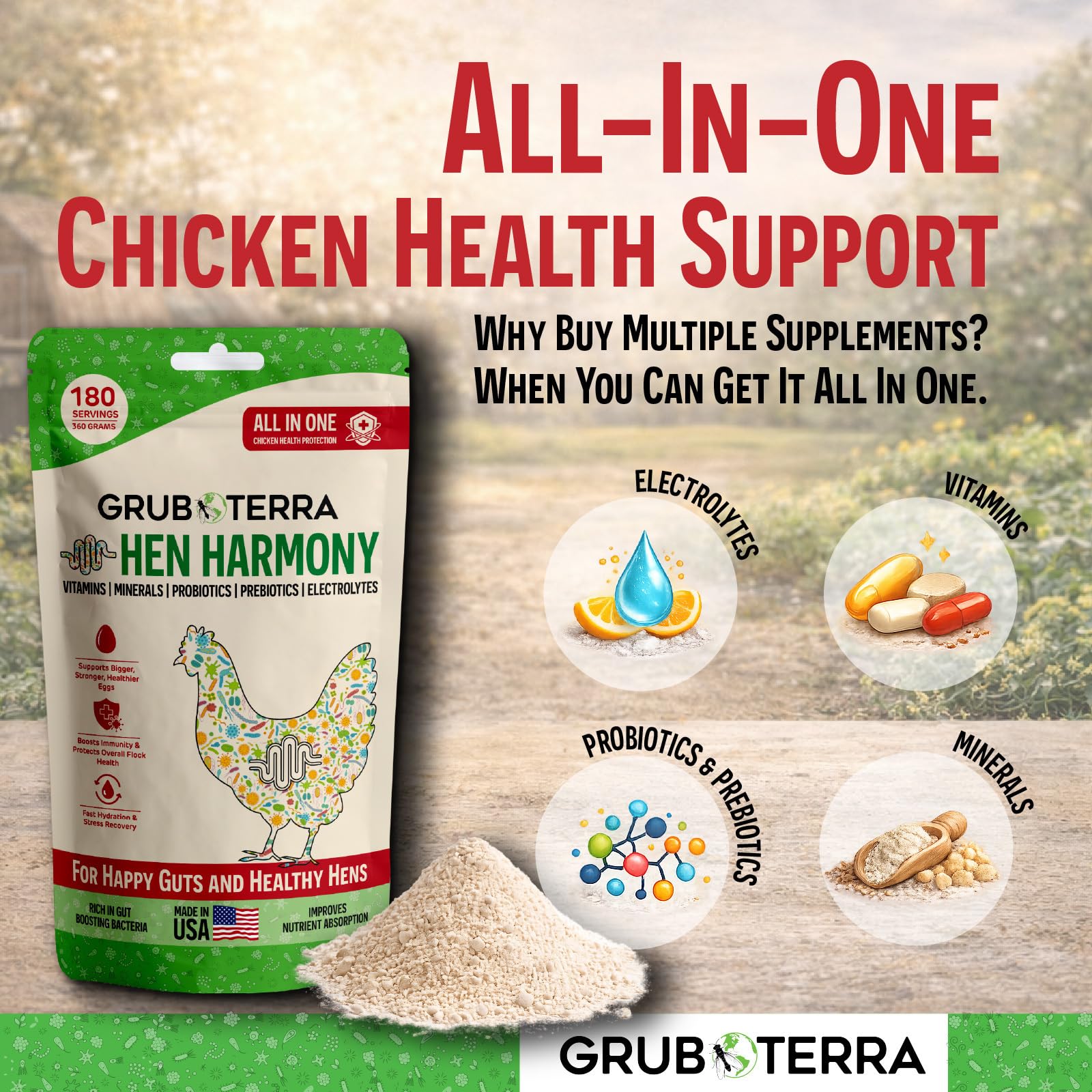 GrubTerra doseuse HenHarmony posée sur le pot pour un dosage précis