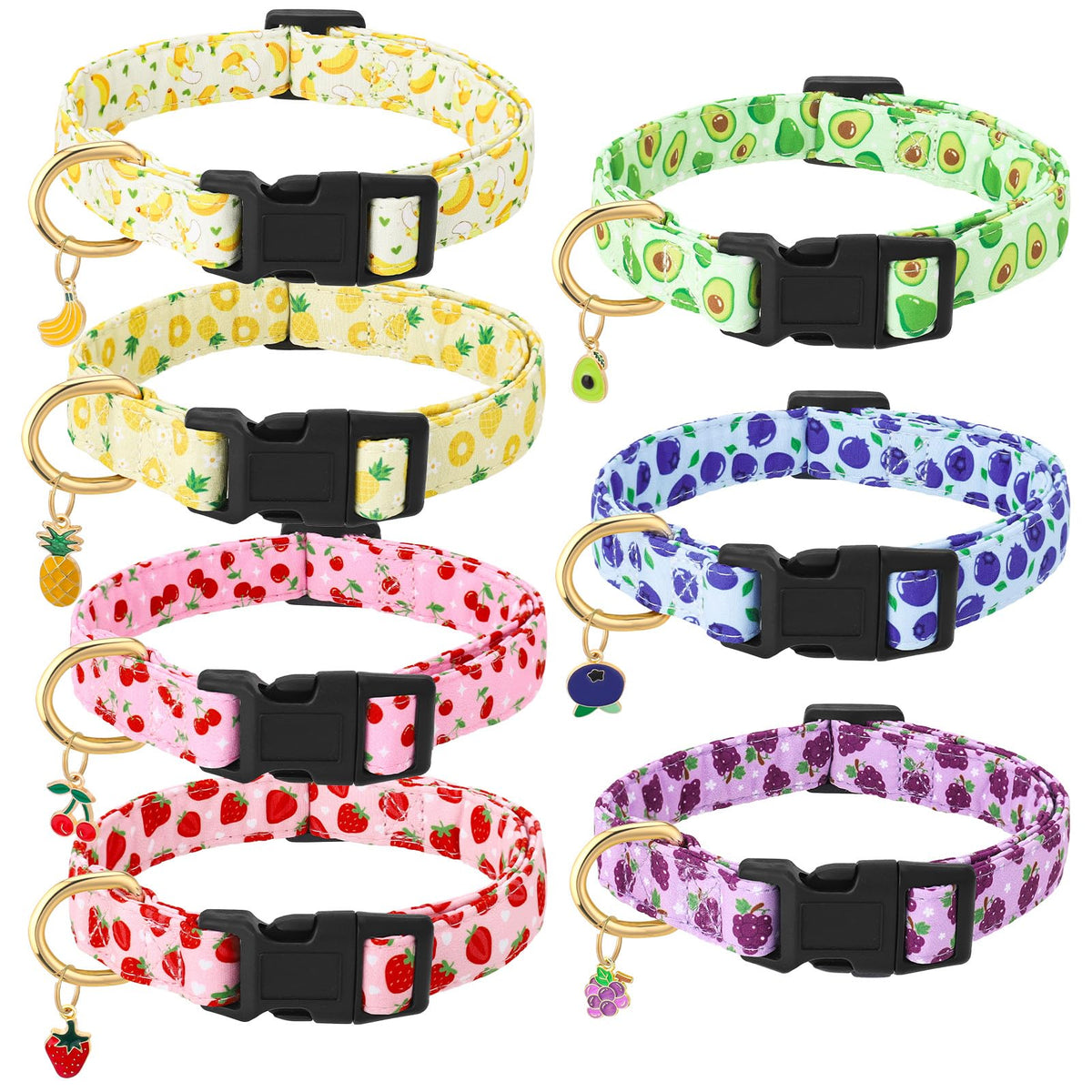 Guiqulai collier pack avant montrant sept motifs fruités et avantages variés