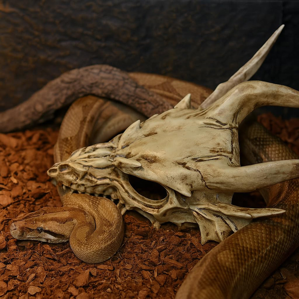 GuoShuang crâne de dragon dans terrarium, crée refuge naturel apaisant
