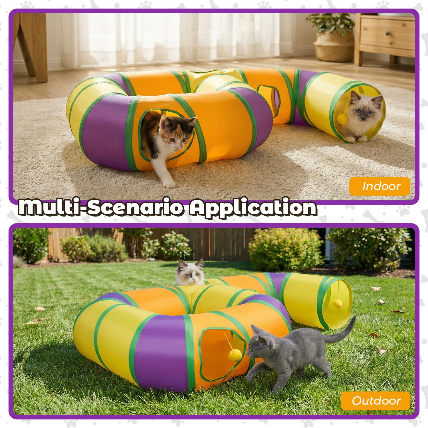 GUSTYLE tunnel accueilli par chat et lapin favorisant interaction