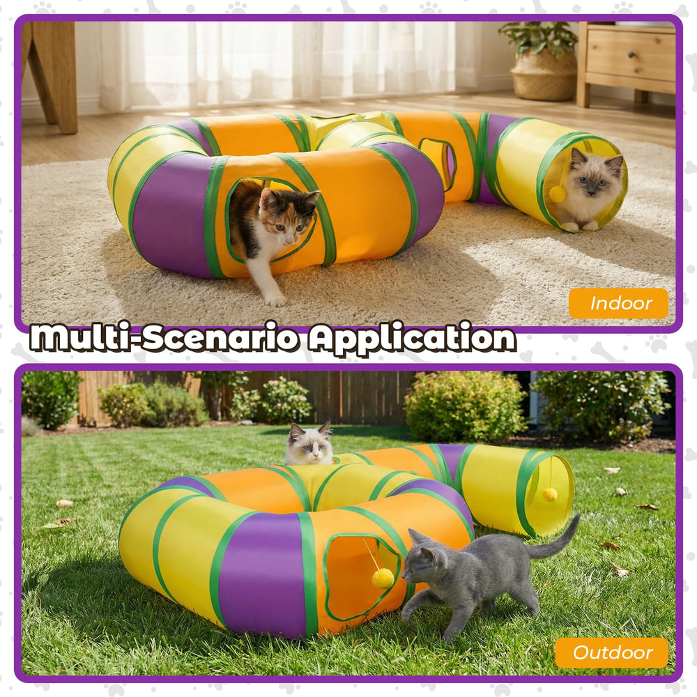 GUSTYLE tunnel accueilli par chat et lapin favorisant interaction