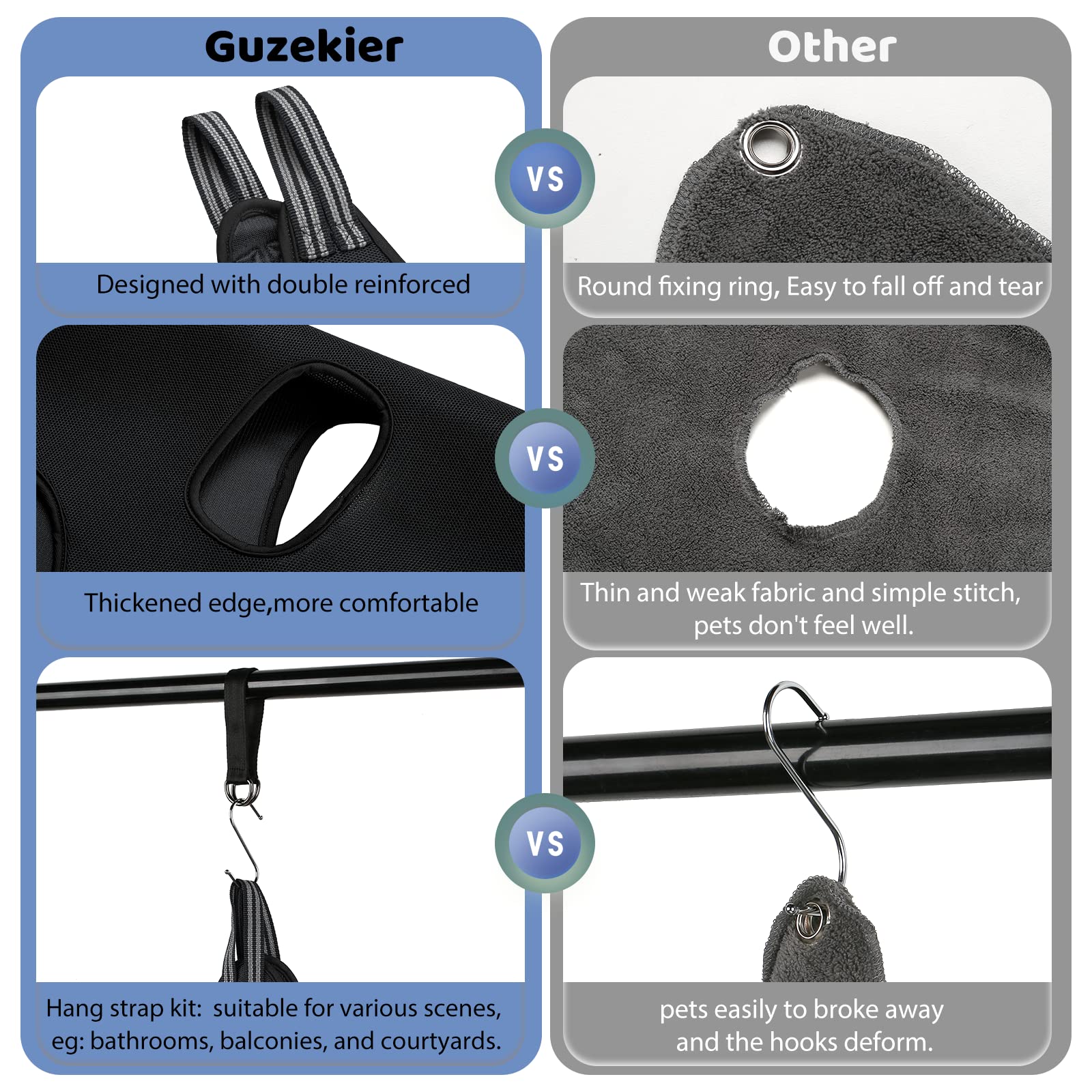 Guzekier fixation S-hook renforcée et sangles pour une installation stable