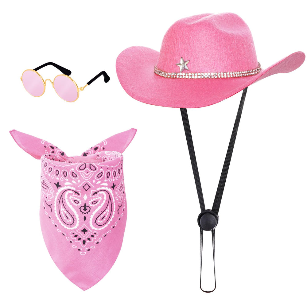 Haakong chapeau cowboy rose vue avant, look western mignon