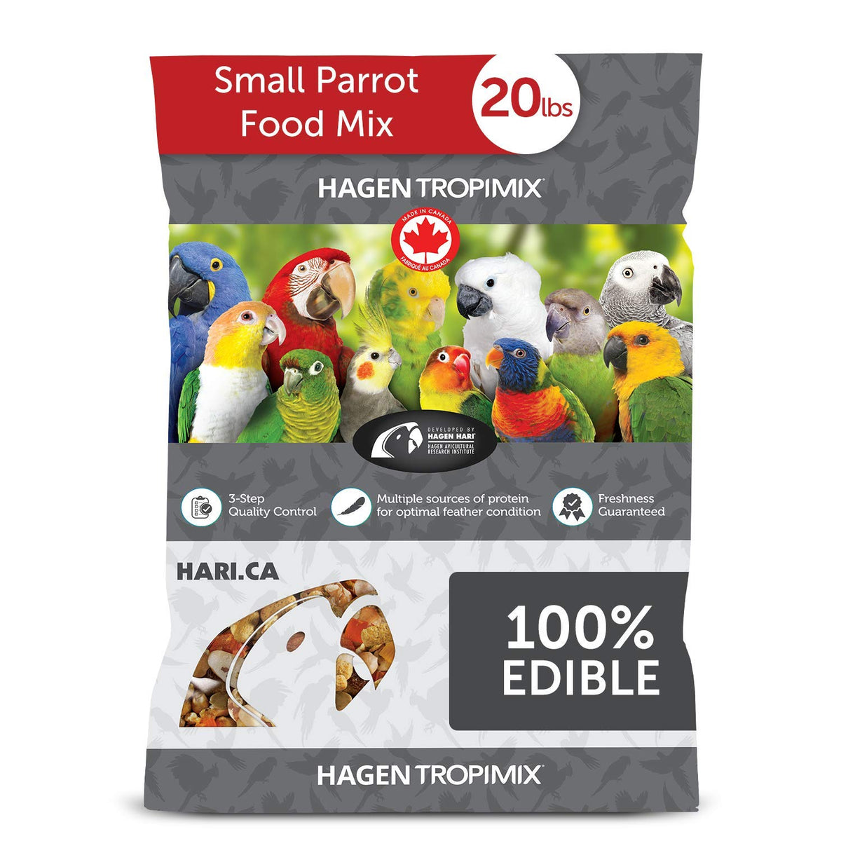 HAGEN HARI sac Tropimix face montrant format 9,07 kg et usage pratique