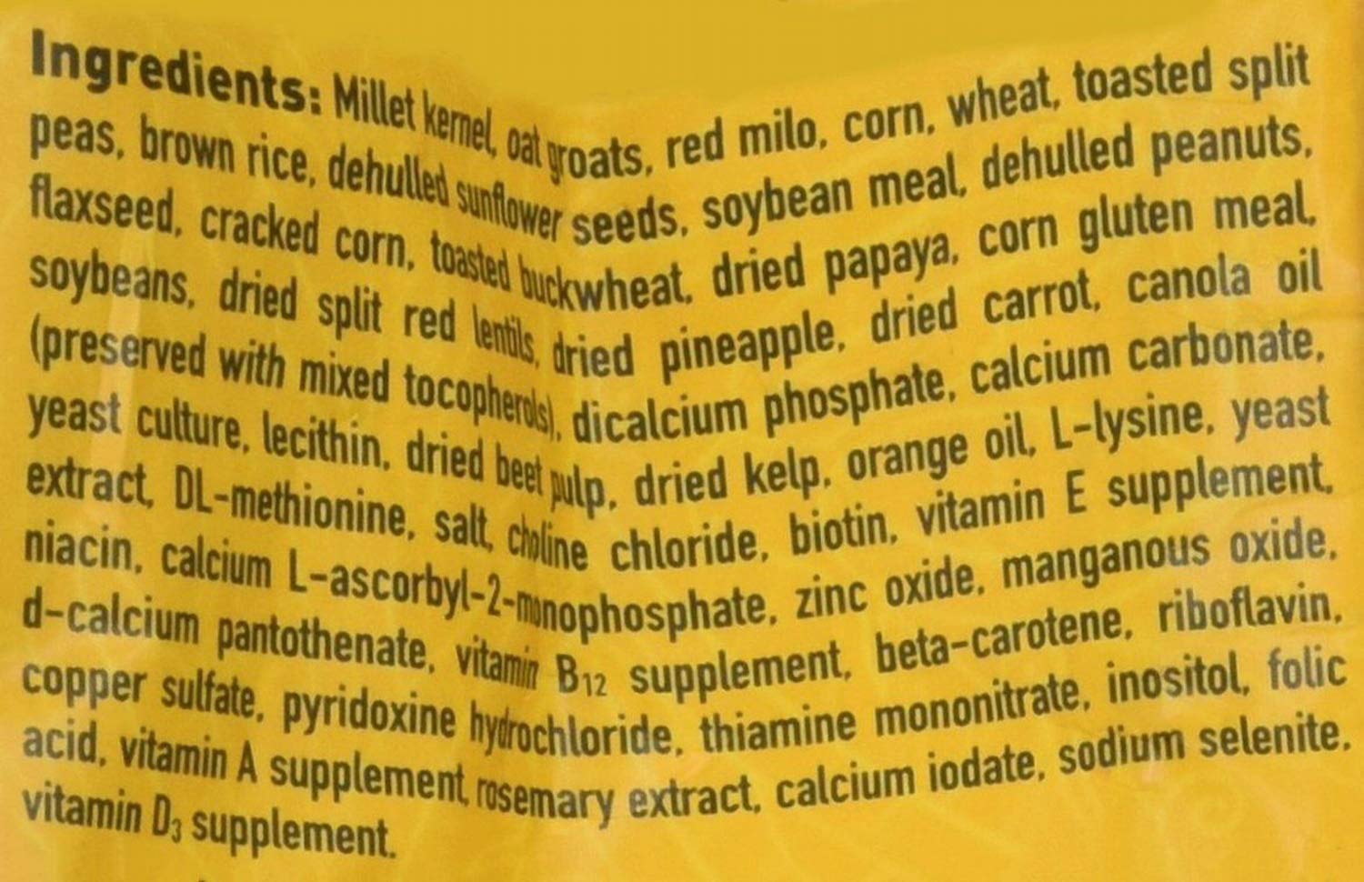 HAGEN HARI étiquette nutritionnelle Lisible pour choix éclairé