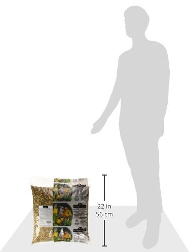 Cage aménagée avec Tropimix HAGEN HARI illustrant repas et enrichissement