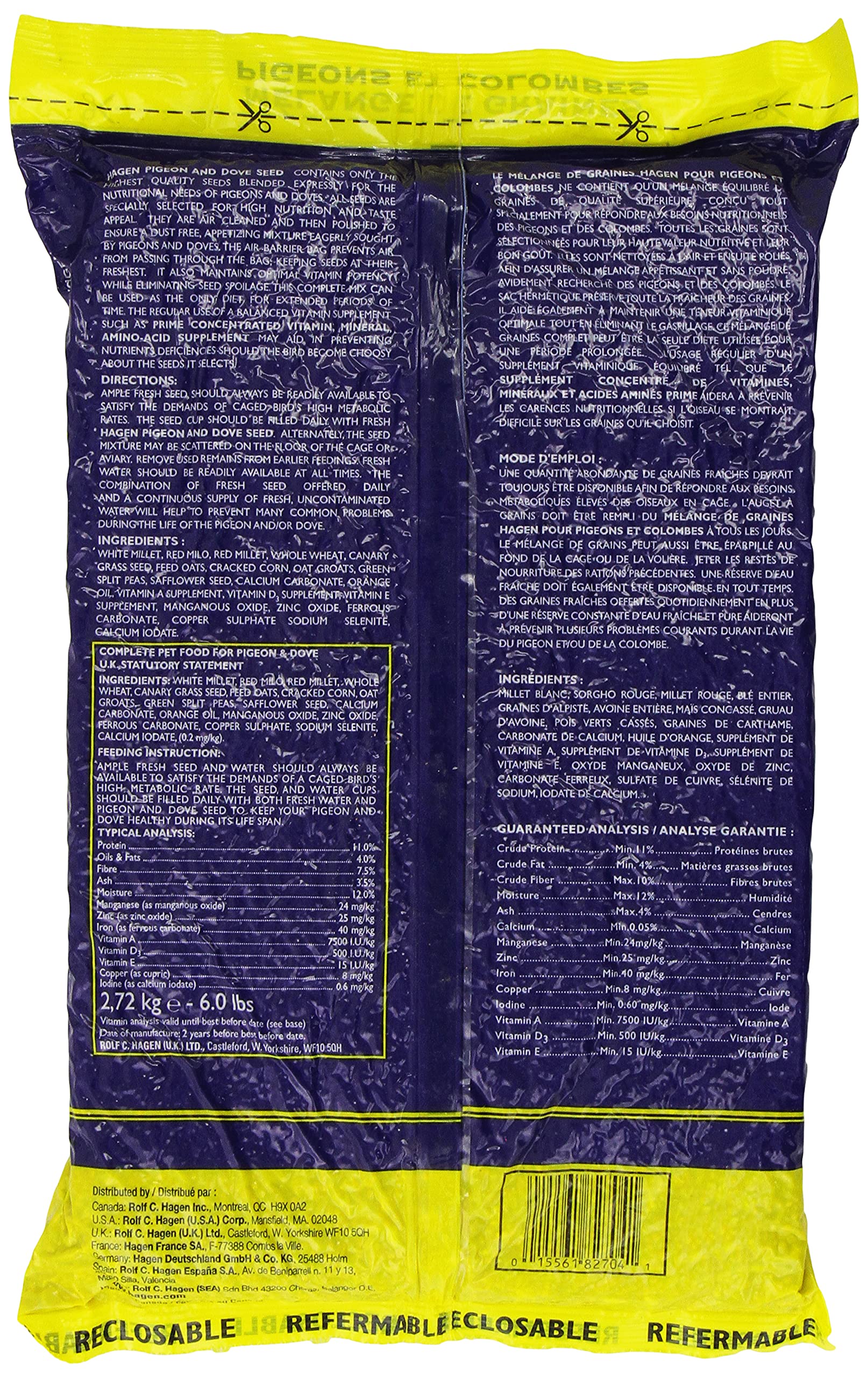 Hagen sac refermable détail garantissant fraîcheur et protection