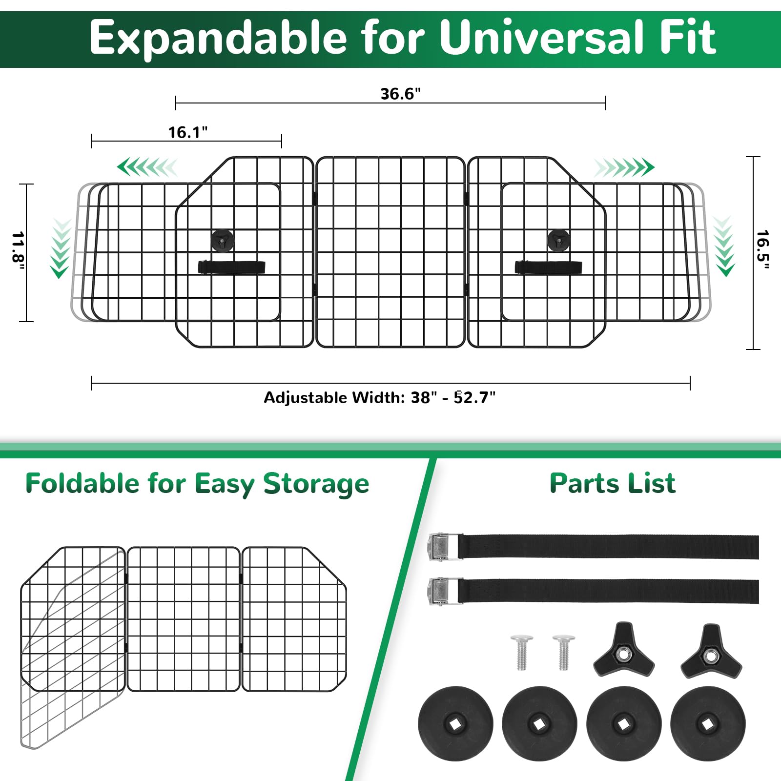 HAITRAL détail des panneaux latéraux et dimensions ajustables