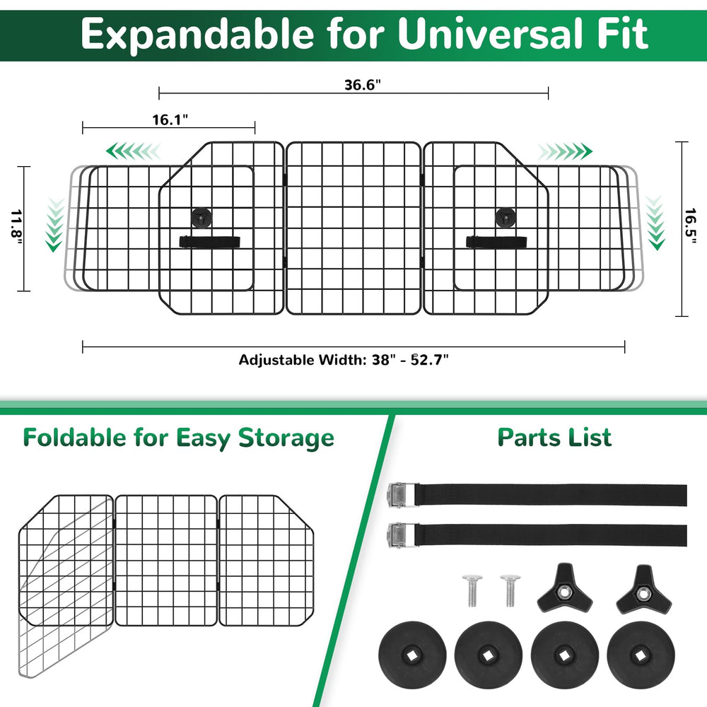 HAITRAL détail des panneaux latéraux et dimensions ajustables