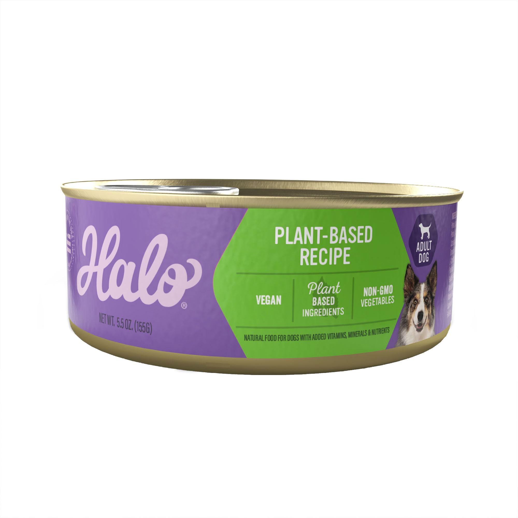 Halo emballage avant de la recette végétale montrant la marque et l'aspect premium