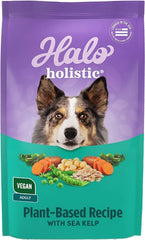 Halo emballage avant montrant la recette végétalienne et bénéfice nutritionnel