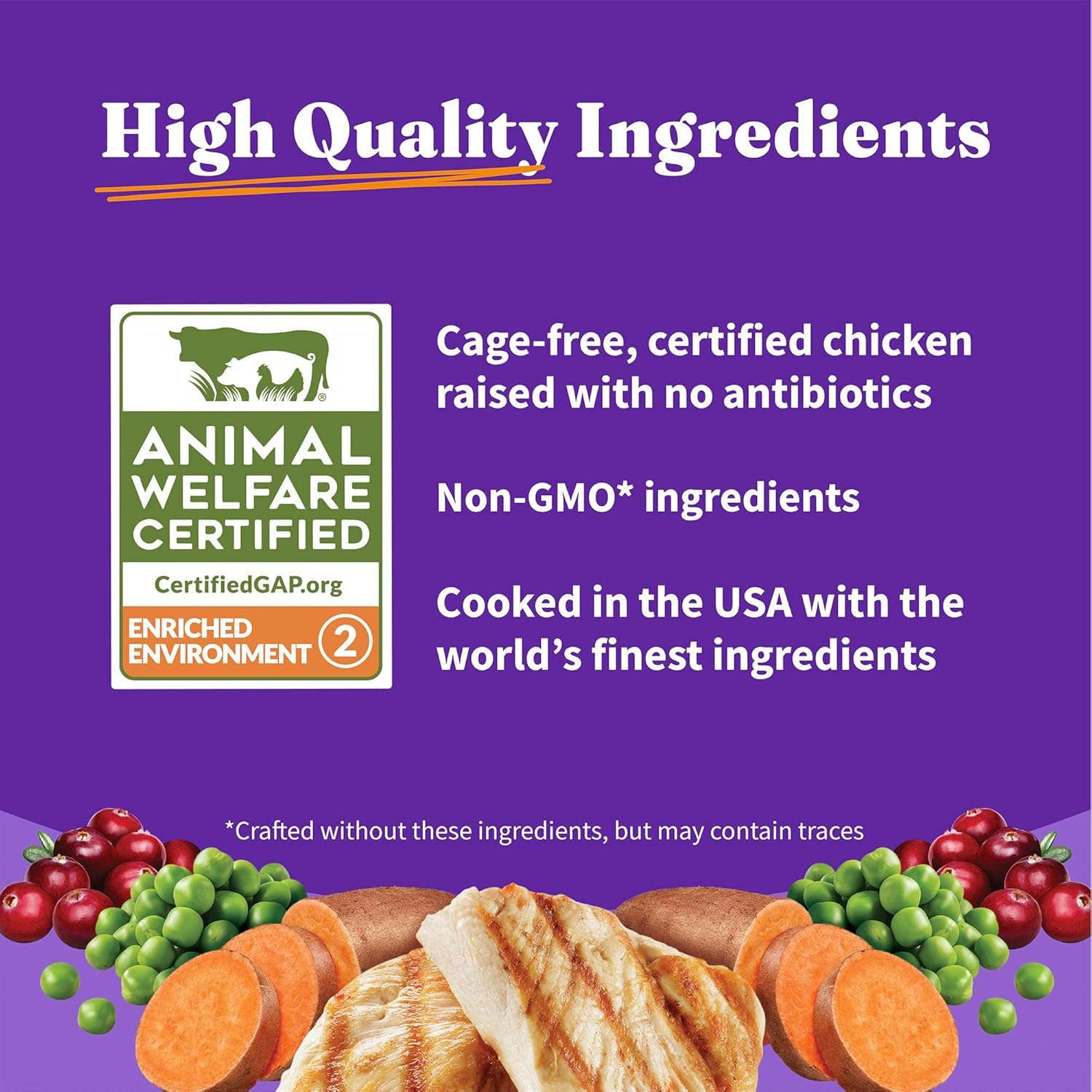 Halo emballage côté affichant mentions non-OGM et absence d'additifs