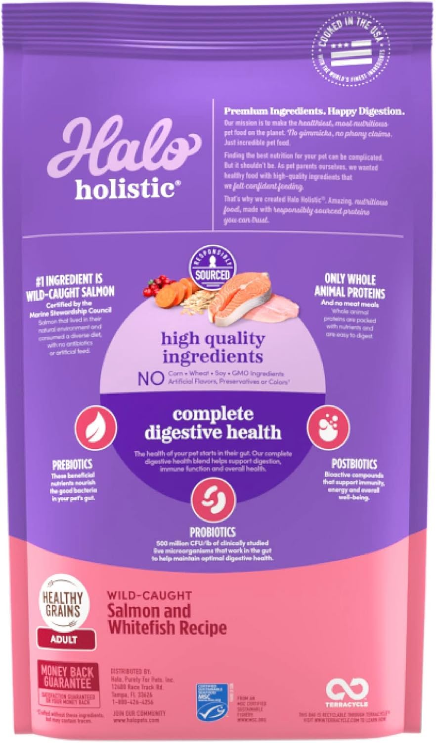 Halo saumon et whitefish frais image des protéines sauvages pour énergie