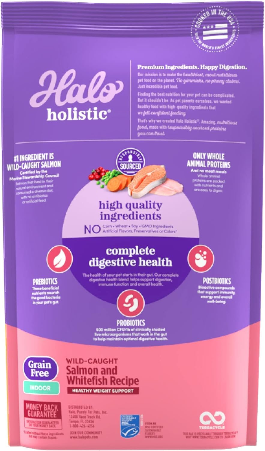 Halo gros plan croquettes montrant texture digeste et appétente
