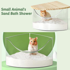 Hamiledyi bac peu profond rempli de sable pour un bain sûr de hamster