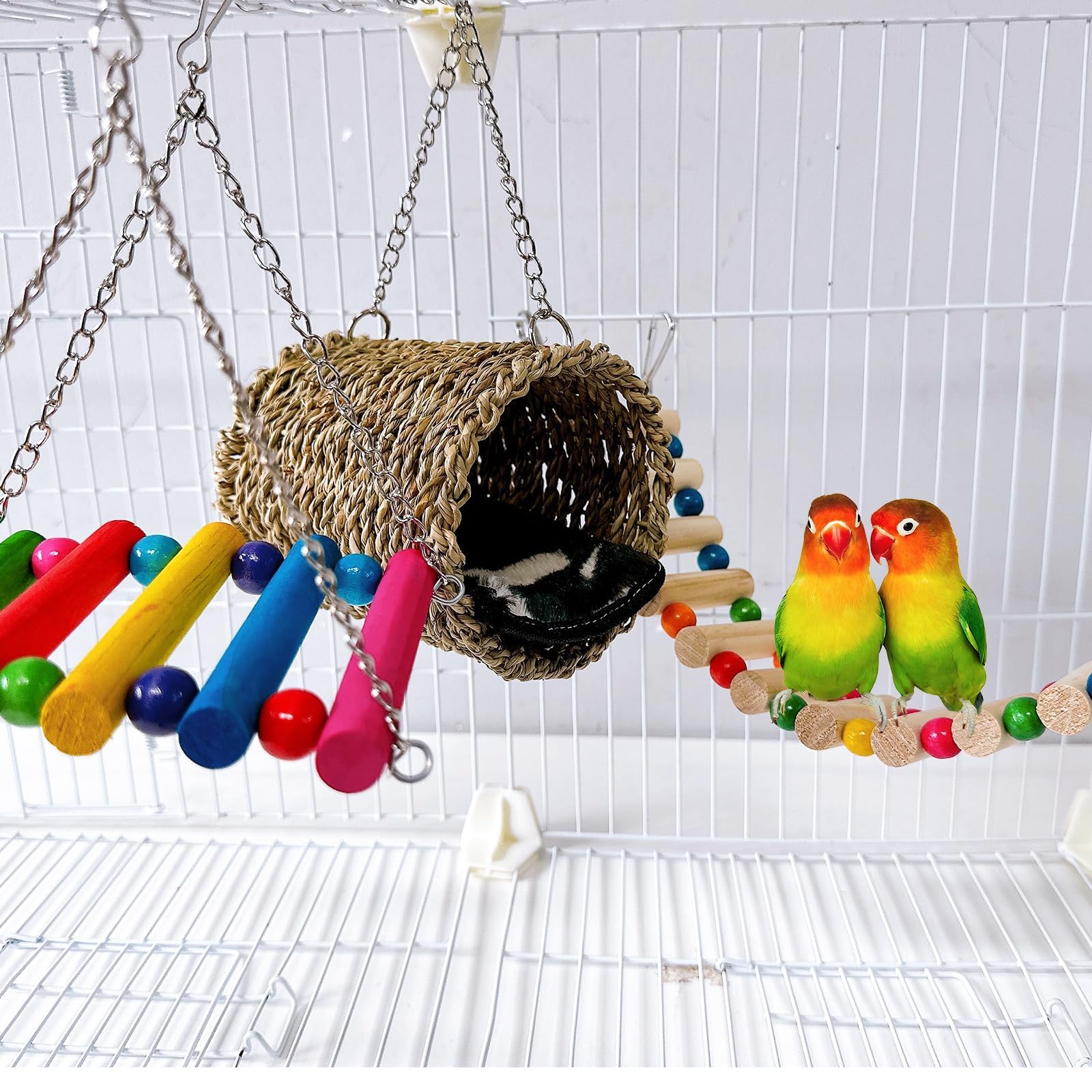 Hamiledyi accessoires accrochés à une cage améliorent espace de vie