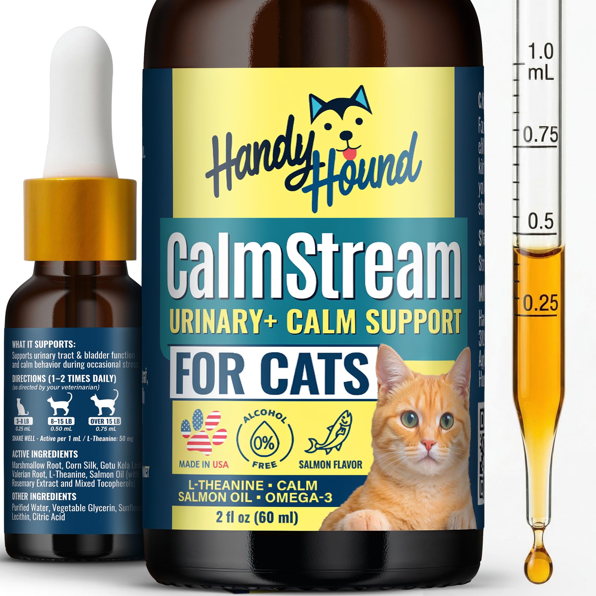 Handy Hound flacon CalmStream face avant montrant le format pratique