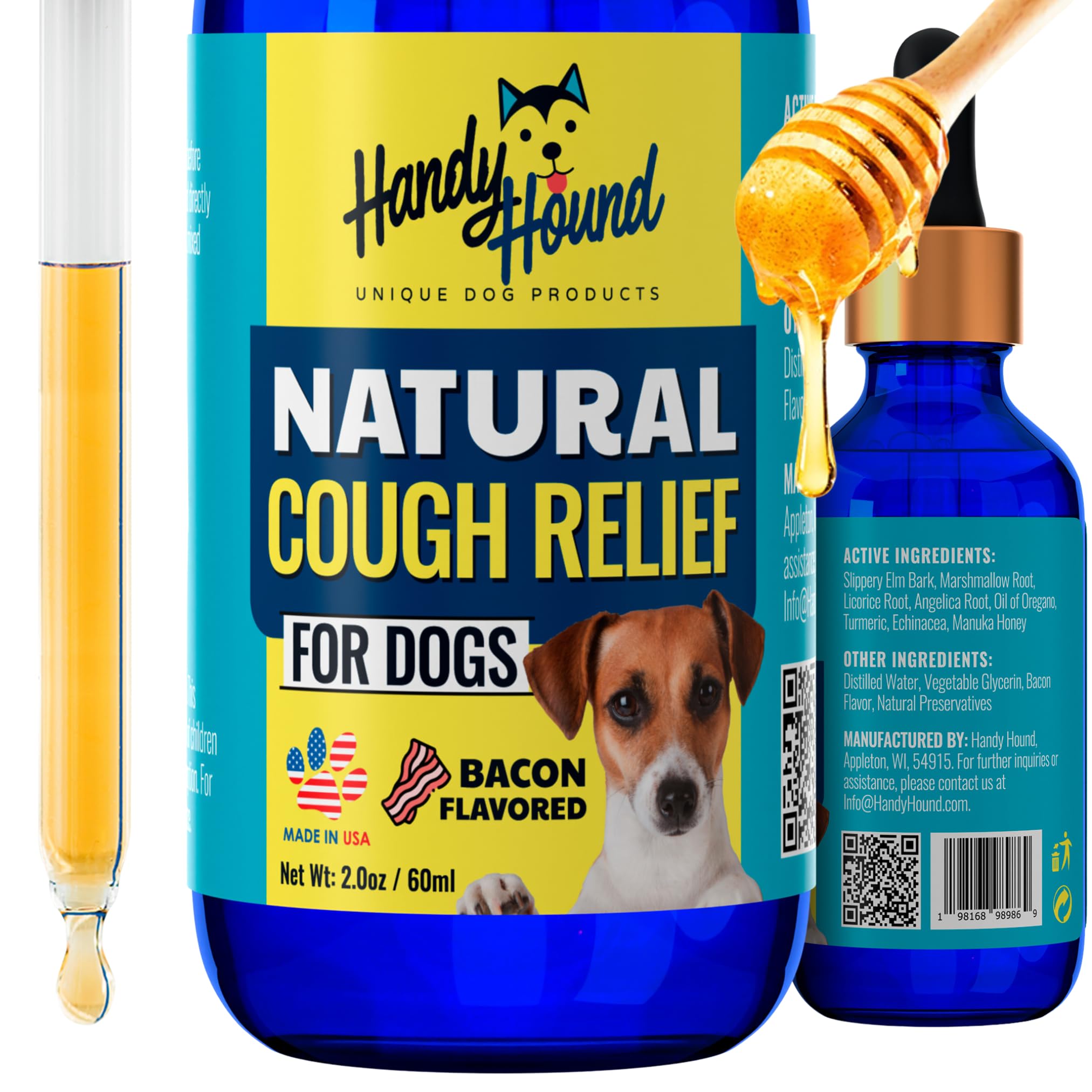 Handy Hound flacon avant montrant l’étiquette et facilité d’utilisation