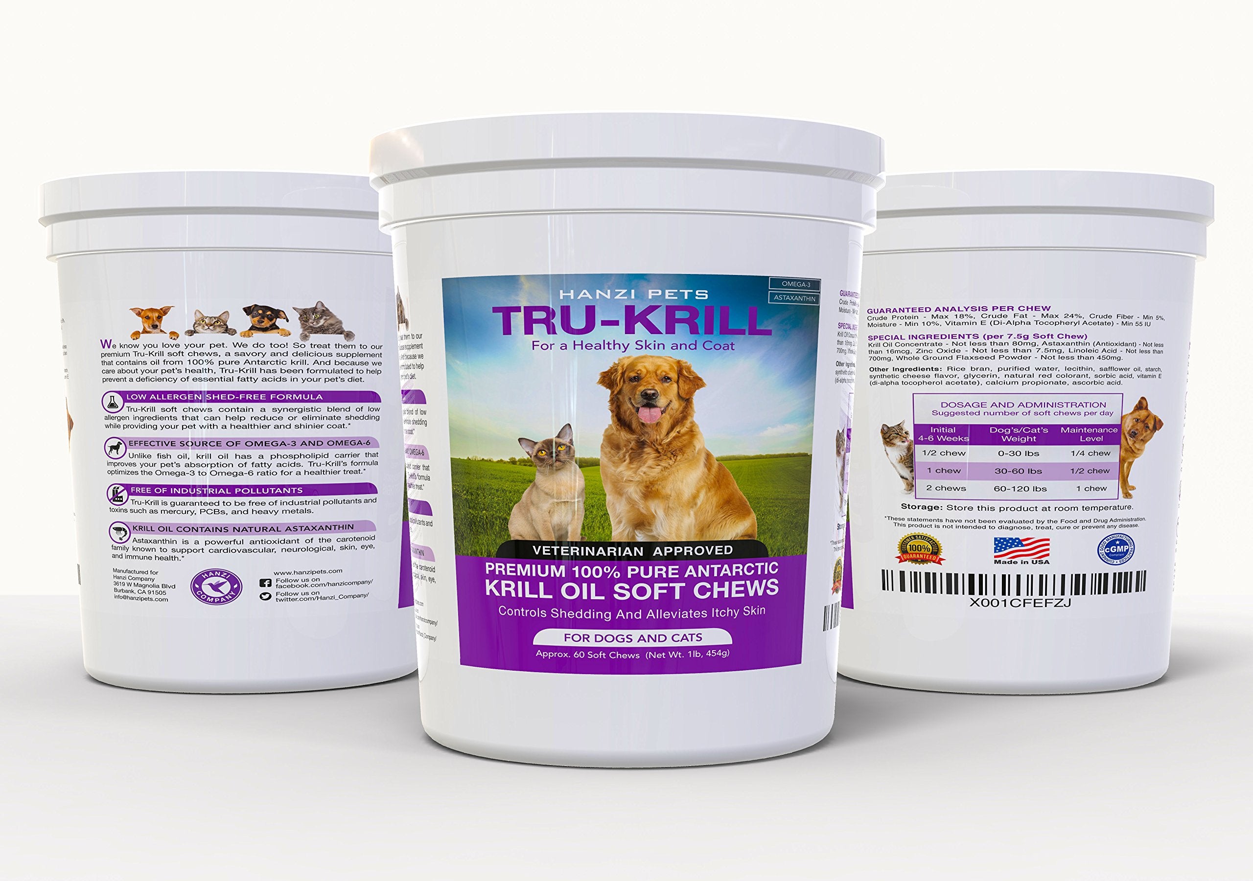 Hanzi Pets krill closeup ingrédient naturel riche en astaxanthine